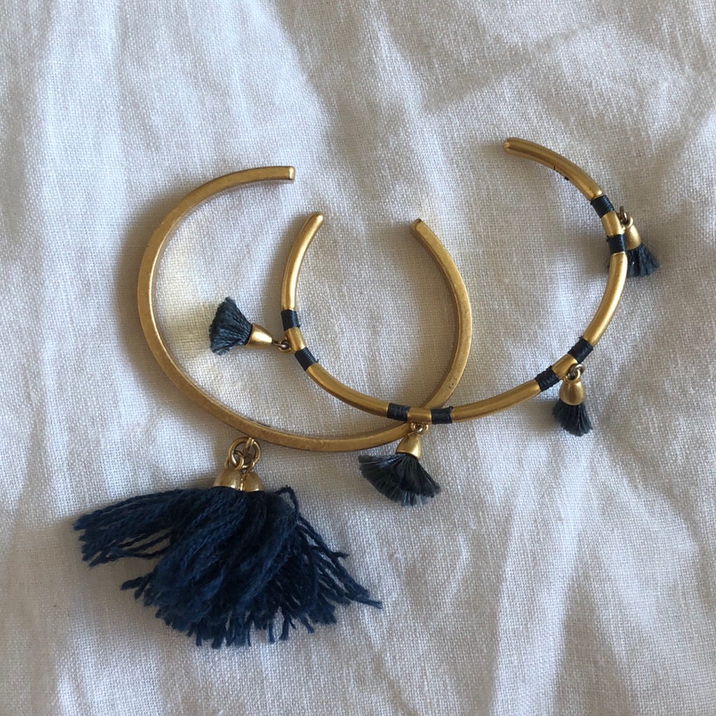 Madewell Gold Cuffs Bracelets With Tassels